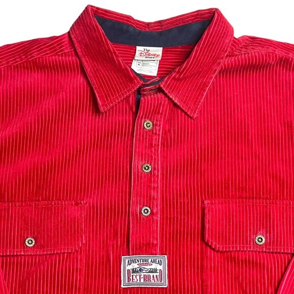 Vintage Disney Store Corduroy Red Pullover Shirt Sz XL - Picture 3 of 5